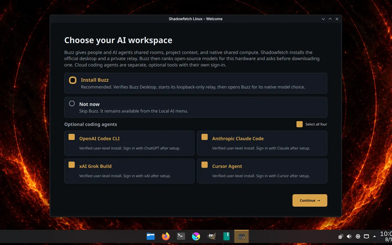 Choose your AI workspace — Buzz and optional coding agents