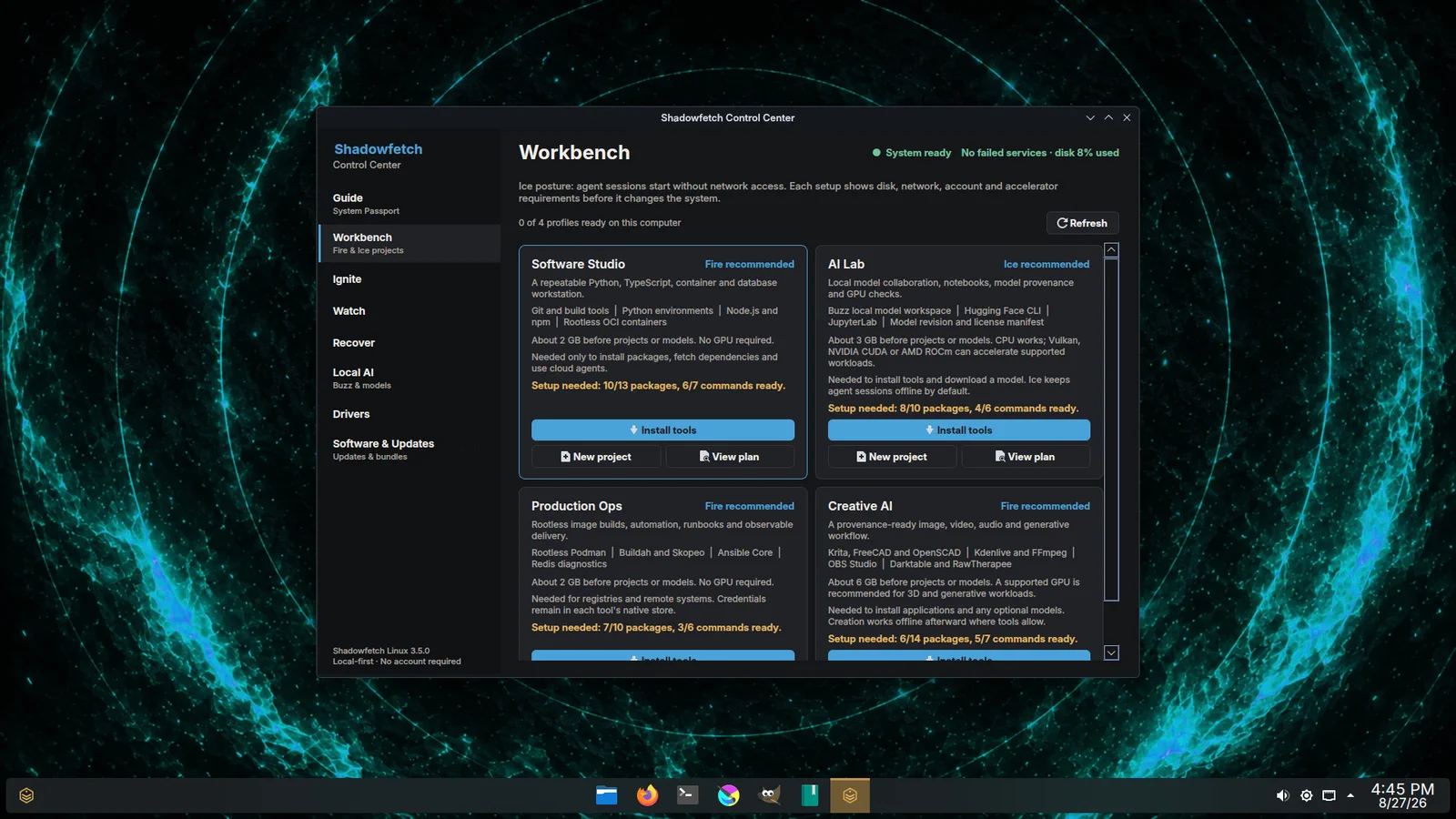 Shadowfetch Linux 3.5.0 Ice Element Workbench